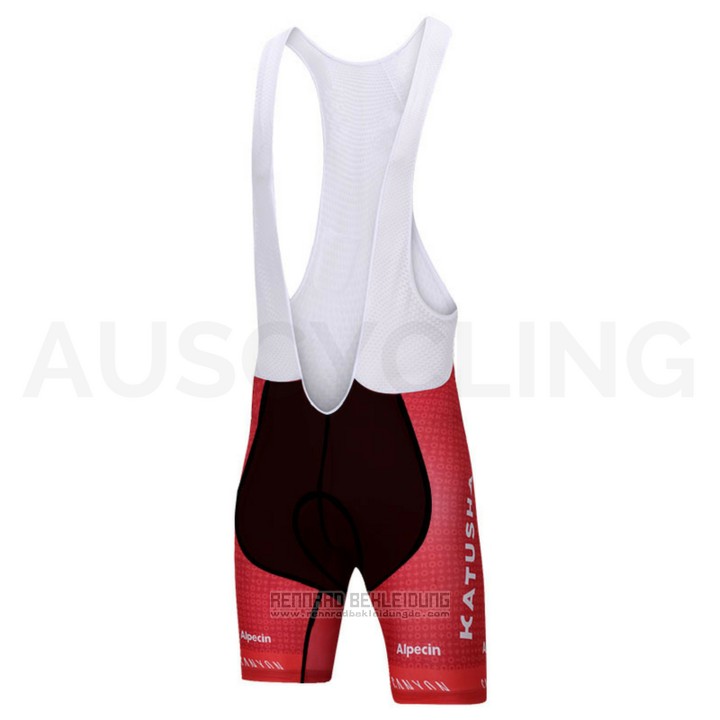 2018 Fahrradbekleidung Katusha Alpecin Rot Trikot Kurzarm und Tragerhose